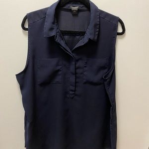 Ann Taylor- Sleeveless Collard Blouse-Size: XL